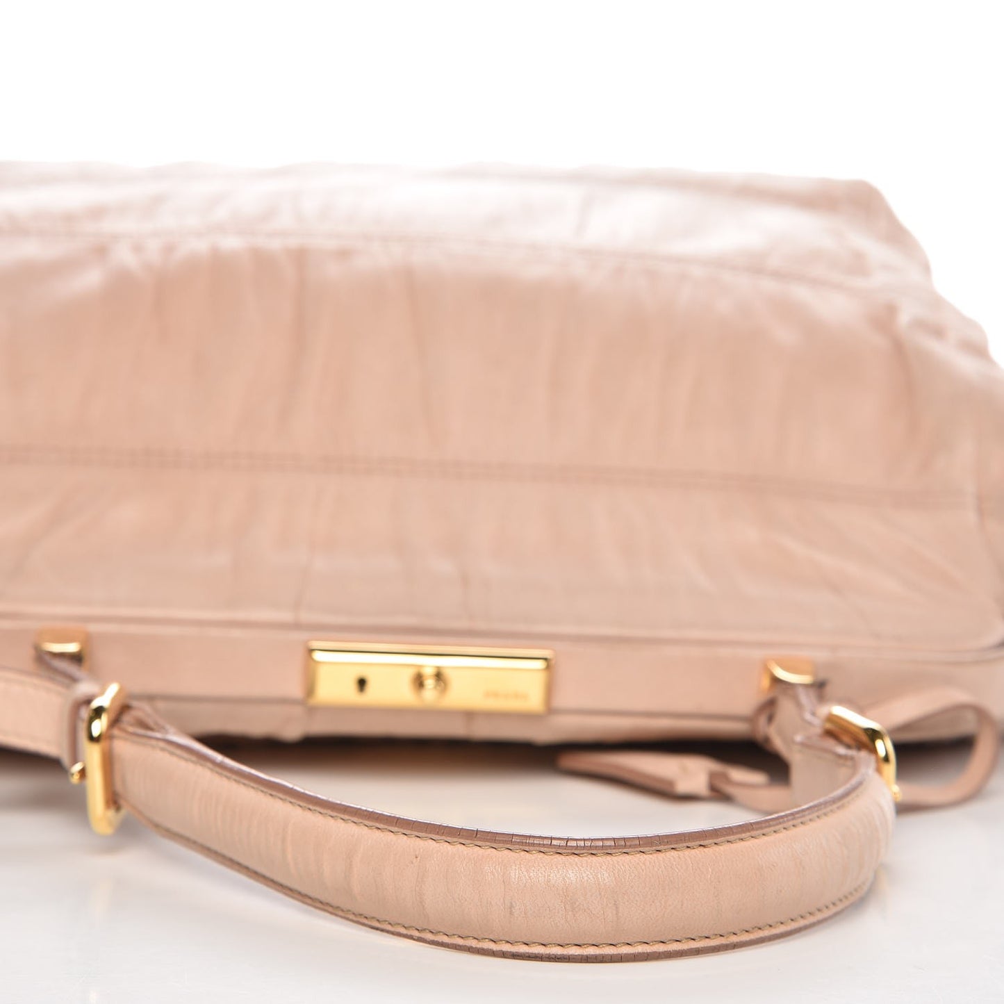 Nappa Dressy Gaufre Framed Tote Cipria