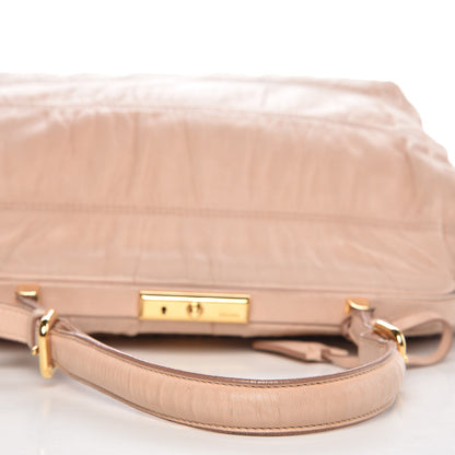 Prada Nappa Dressy Gaufre Framed Tote Cipria 24 of 24