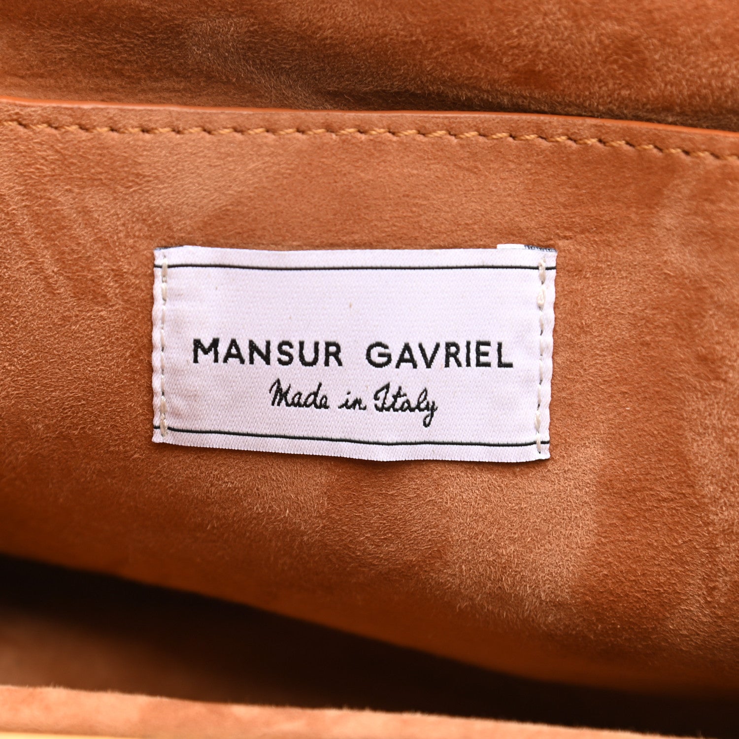 Mansur Gavriel Canvas Mini Volume Chain Clutch Brown 6 of 8