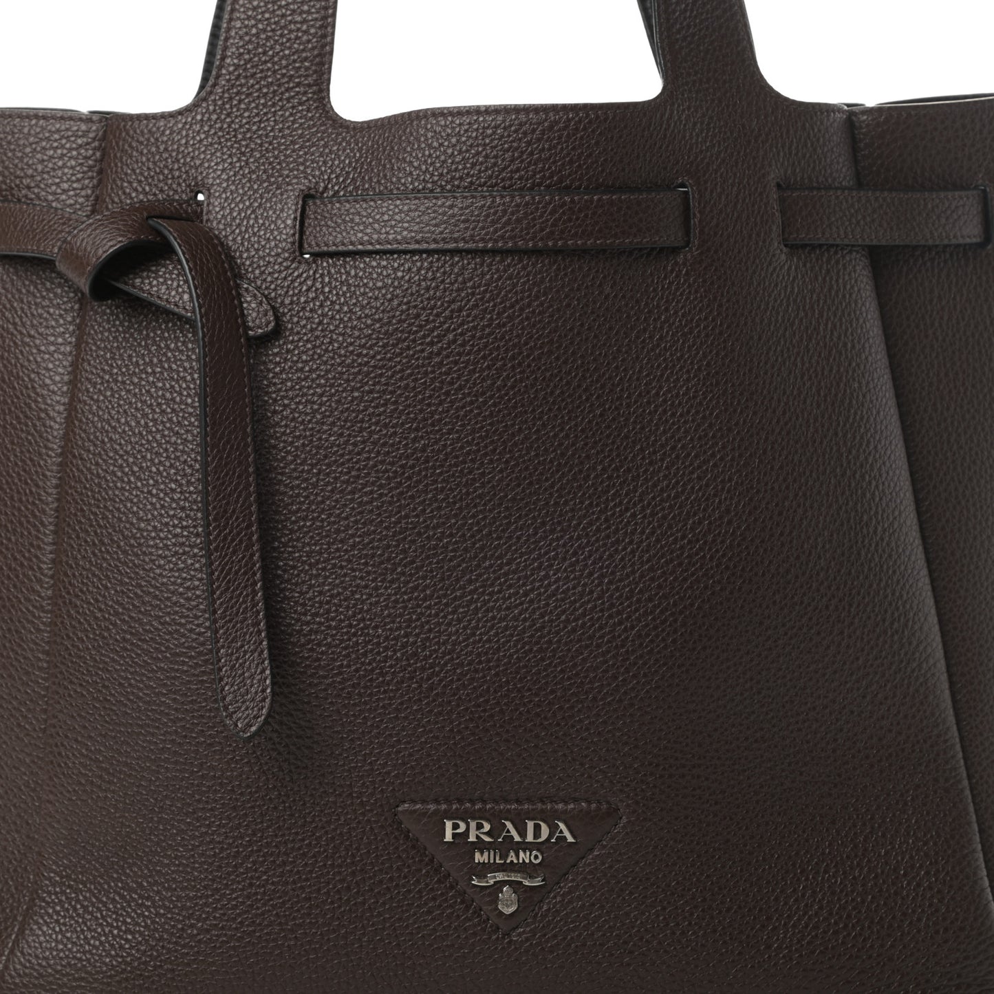 Vitello Daino Drawstring Bag Brown