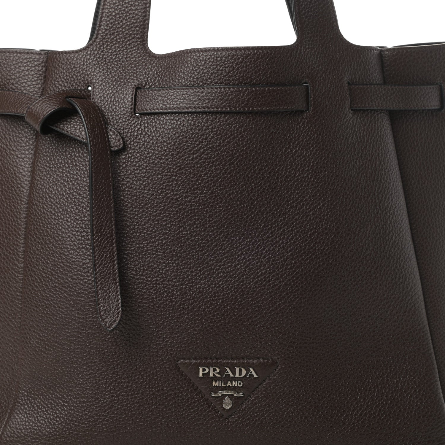 Prada Vitello Daino Drawstring Bag Brown 8 of 10