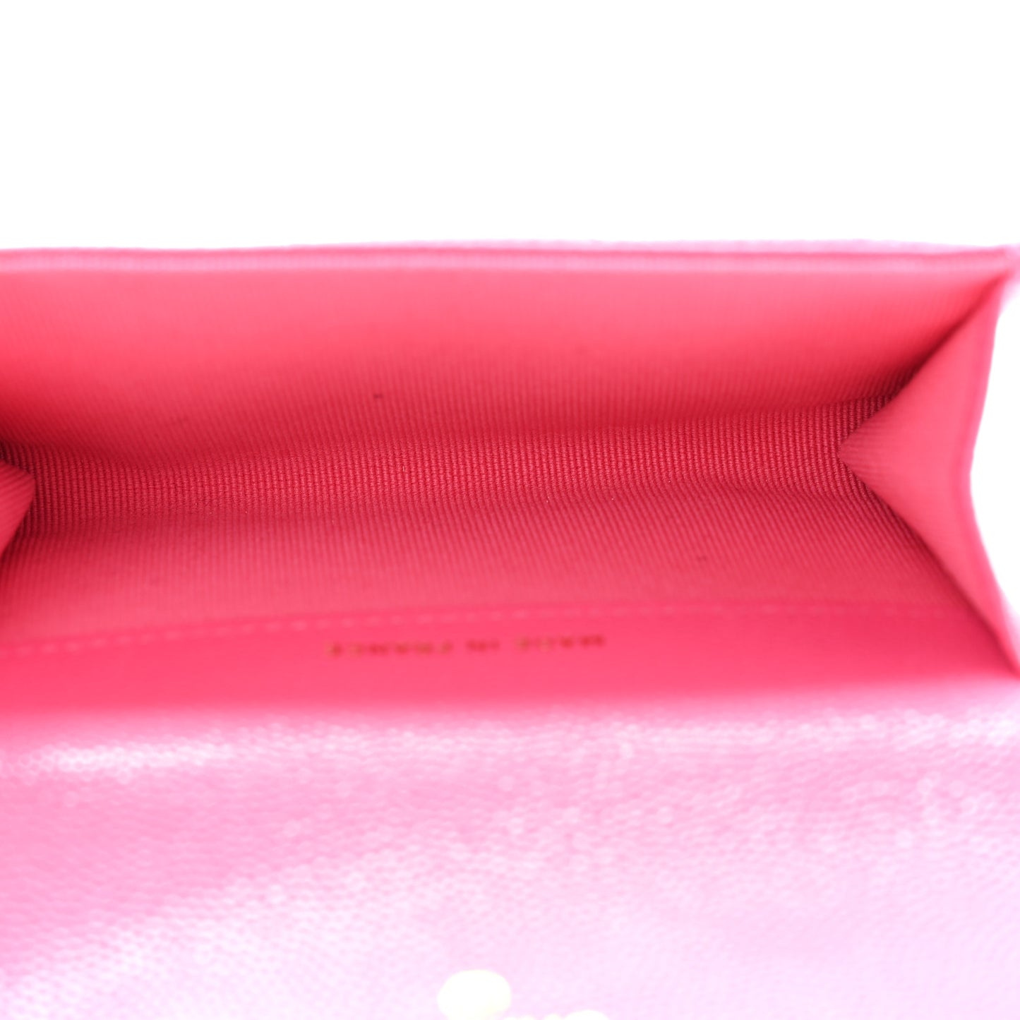 Caviar Quilted Flap Card Holder Wallet Pink