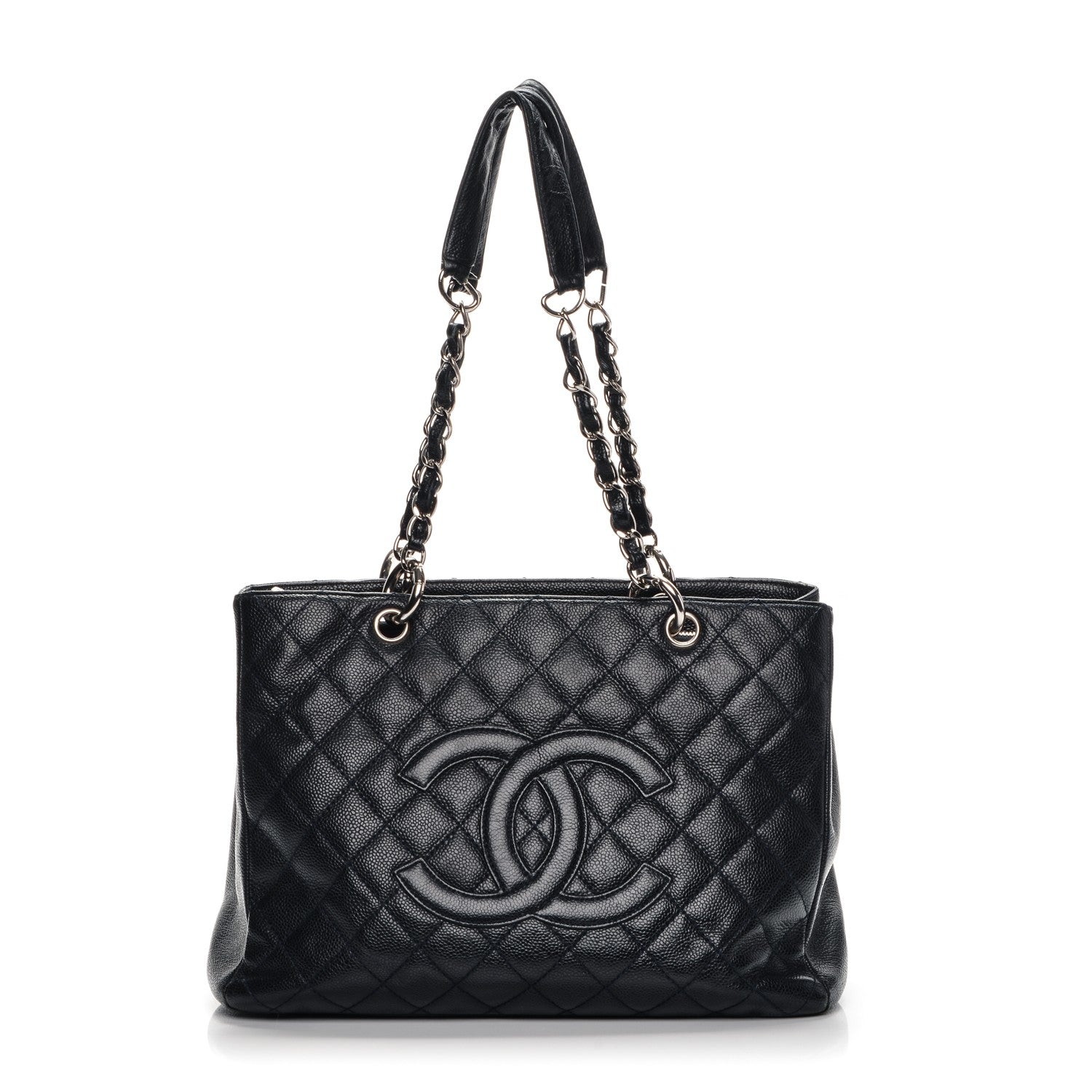 Chanel Caviar Quilted Grand Shopping Tote GST Dark Navy Blue 1 of 12