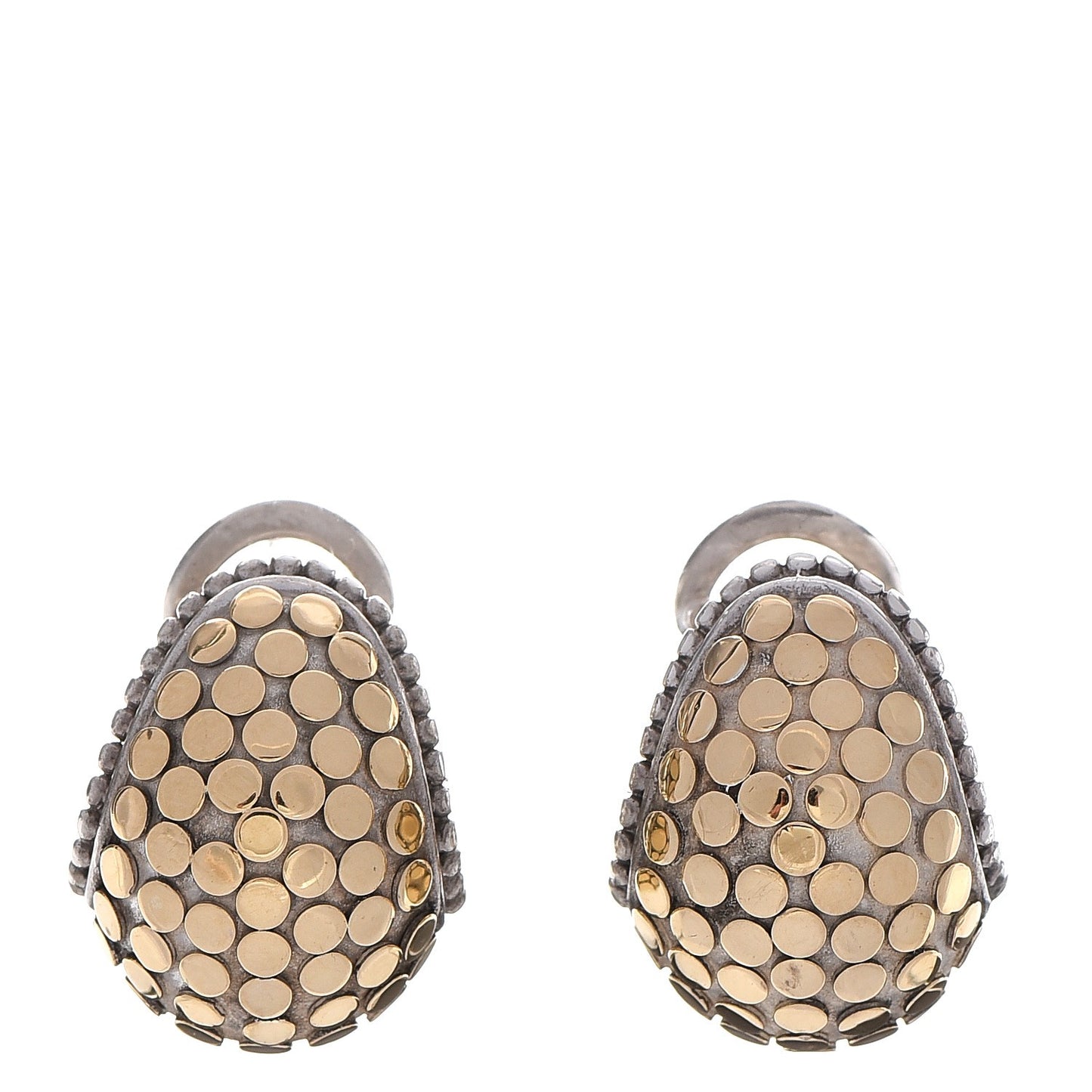 Sterling Silver 18K Yellow Gold Buddha Belly Dot Earrings