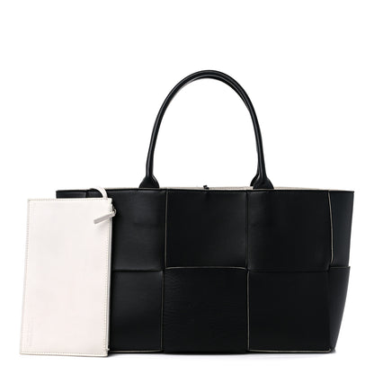 Bottega Veneta Nappa Maxi Intrecciato Arco Tote Black White 1 of 16