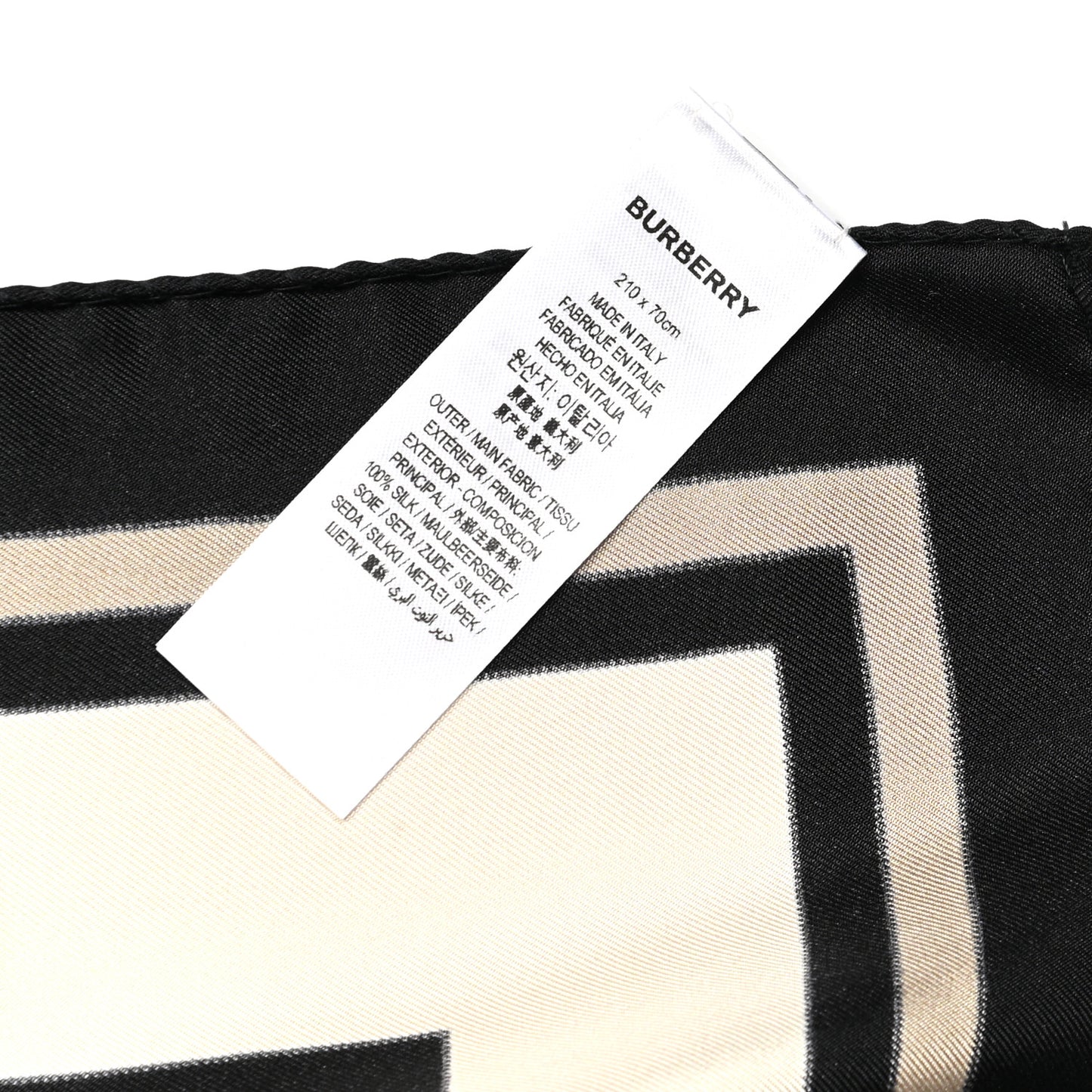 Silk Vintage Check Icon Stripe TB Monogram Print Scarf Archive Beige