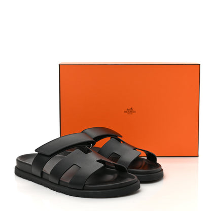 Hermes Calfskin Womens Chypre Sandals 40.5 Black 10 of 10