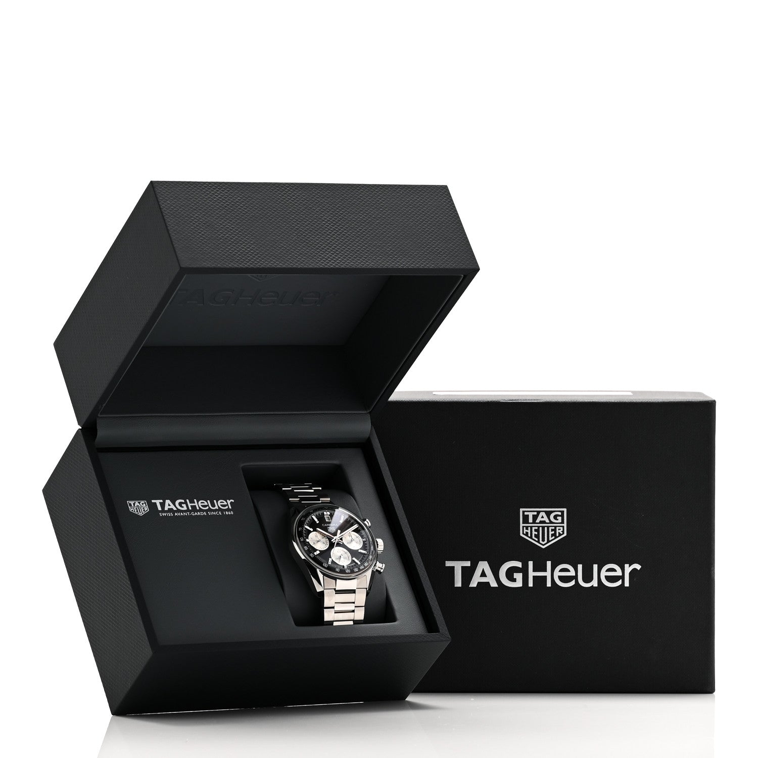 Tag Heuer Stainless Steel 39mm Carrera Glass Box Chronograph Automatic Watch Black 7 of 7