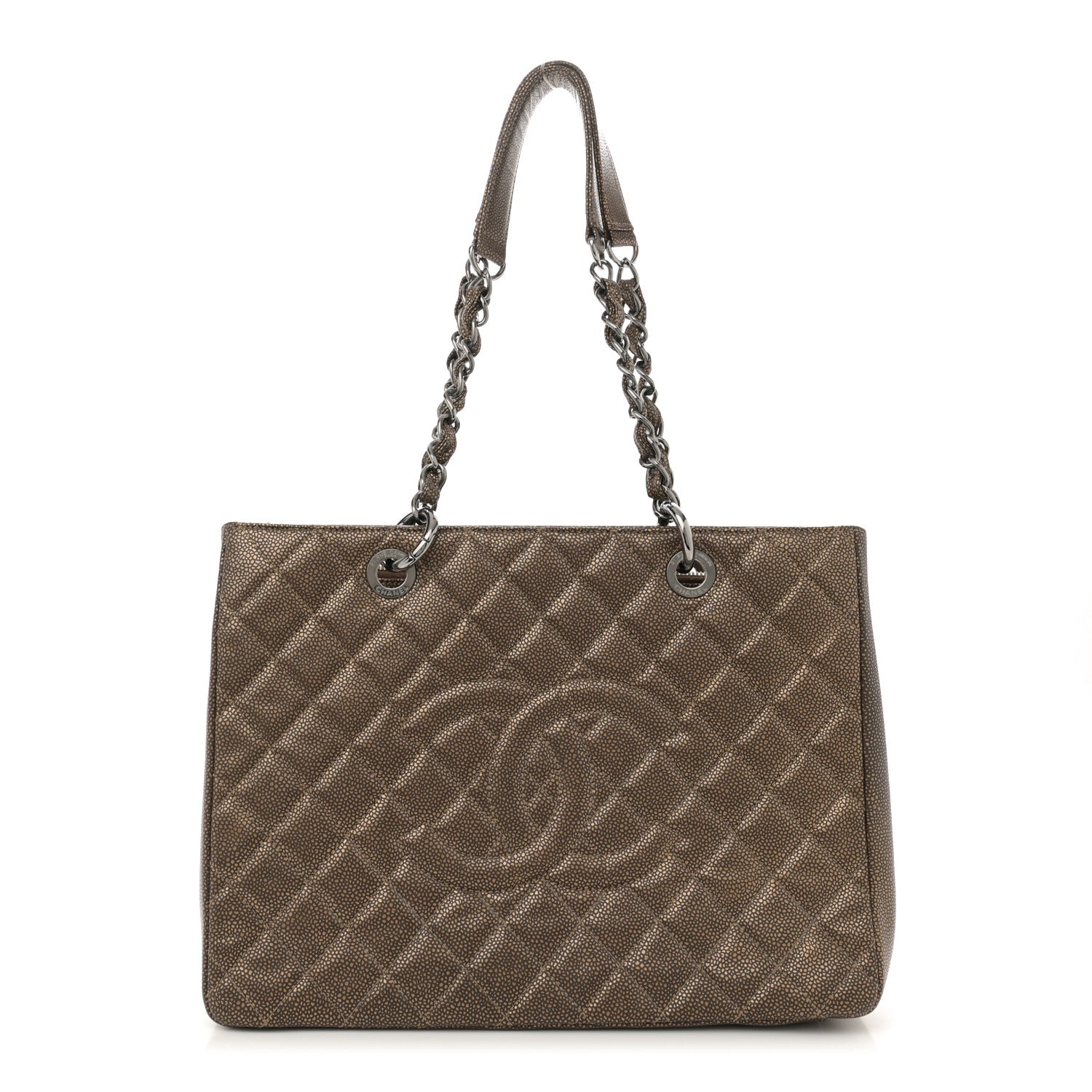 Chanel Metallic Caviar Quilted Grand Shopping Tote GST Bronze 1 of 10