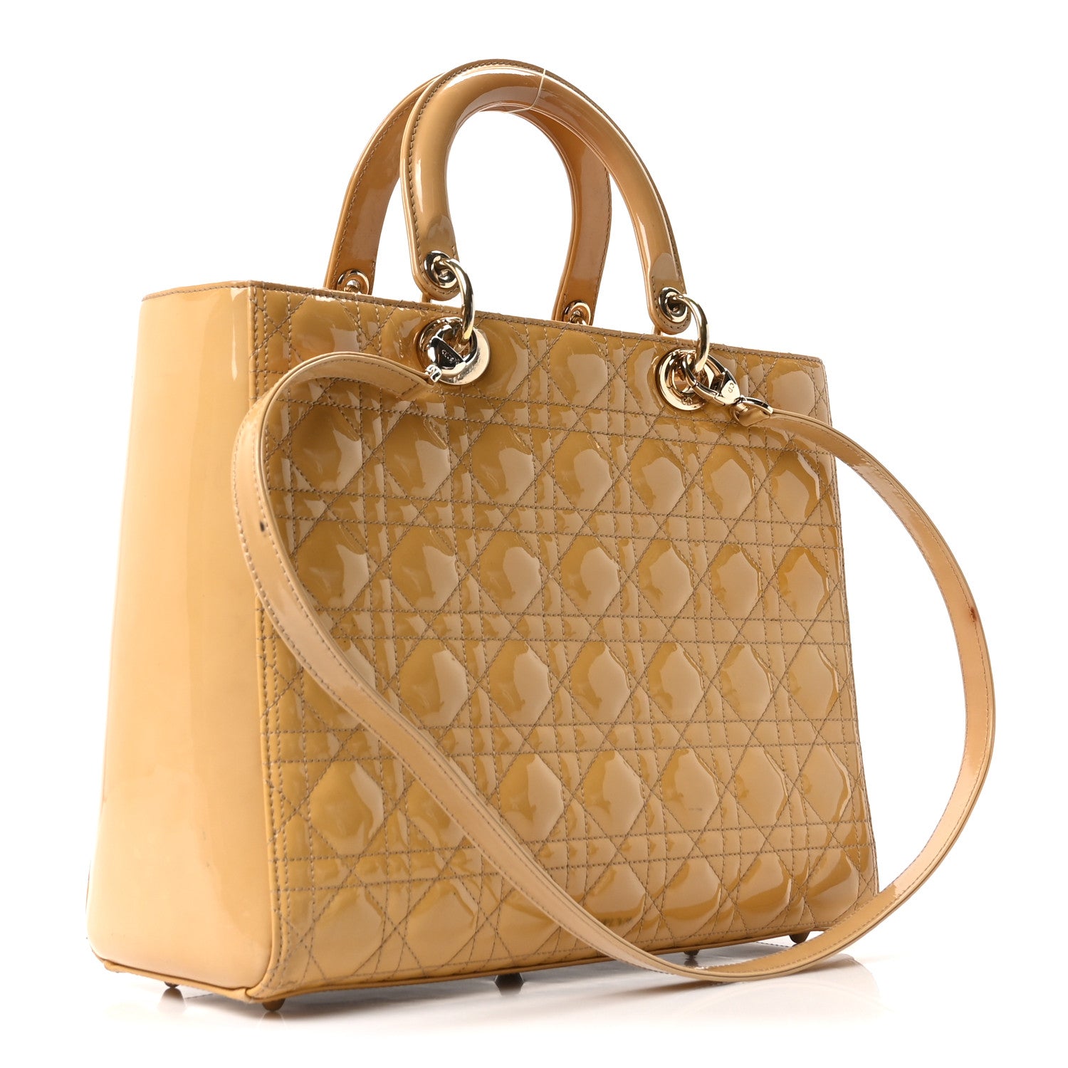 Christian Dior Patent Cannage Large Lady Dior Beige 3 of 10