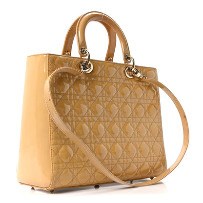 Christian Dior Patent Cannage Large Lady Dior Beige 3 of 10