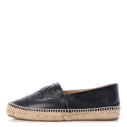 Chanel Lambskin CC Espadrilles 40 Black 1 of 13