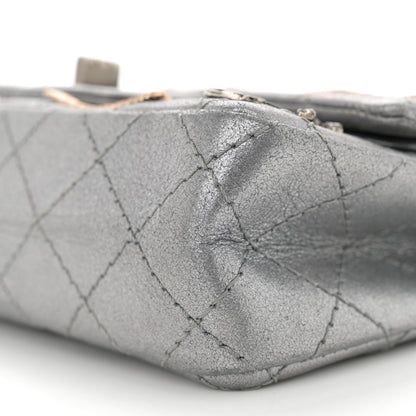 Chanel Metallic Calfskin Quilted Lucky Charms 2.55 Reissue 224 Flap Dark Silver 10 of 11