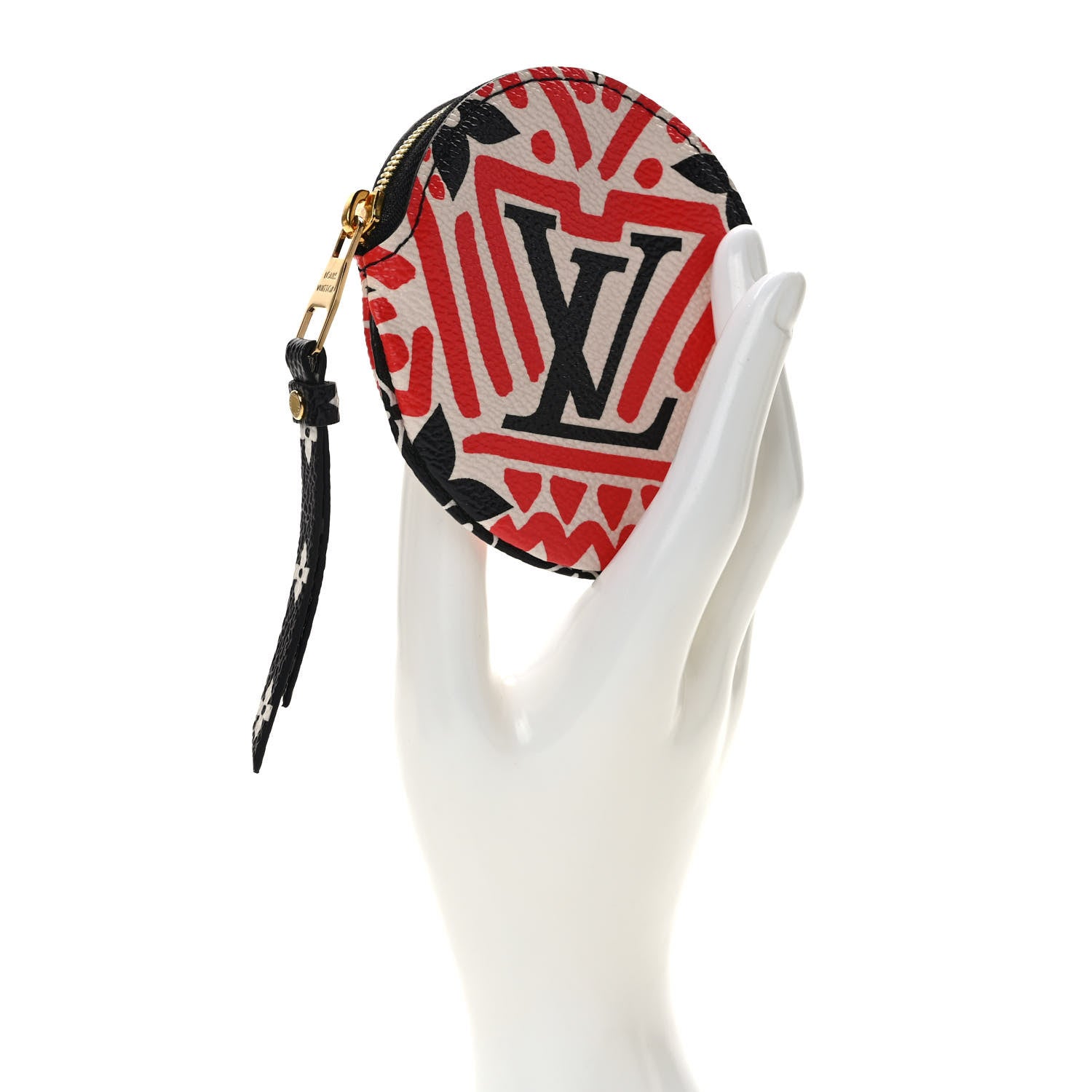 Louis Vuitton Monogram Giant Crafty Round Coin Purse Creme Rouge 2 of 6