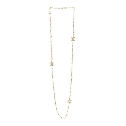 Chanel Pearl CC Necklace Light Gold 3 of 5