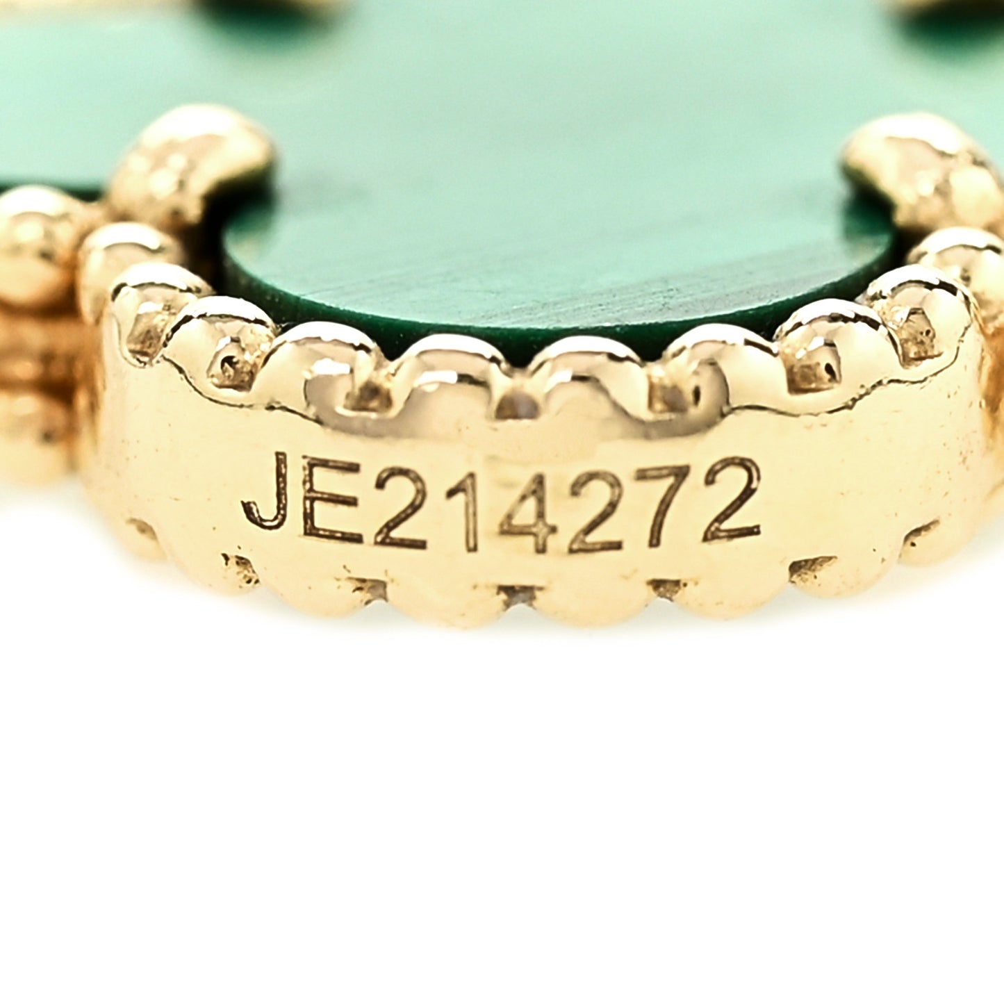 18K Yellow Gold Malachite 20 Motifs Vintage Alhambra Necklace
