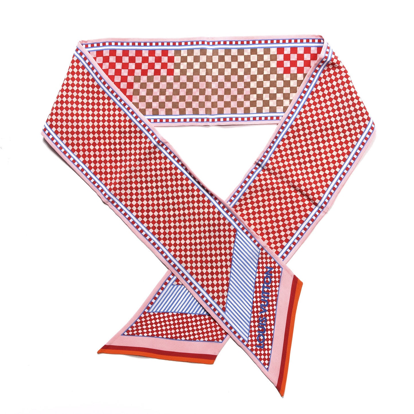 Silk Damier Aquarelle Bandeau Piment