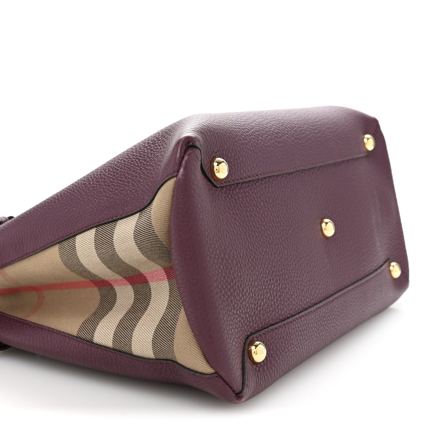 Grainy Calfskin House Check Medium Banner Tote Elderberry