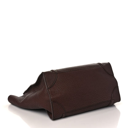 Celine Drummed Calfskin Mini Luggage Dark Brown 3 of 9