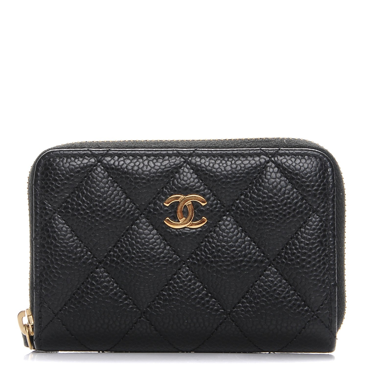 Chanel Caviar Quilted Zip Coin Purse Black 1 of 8