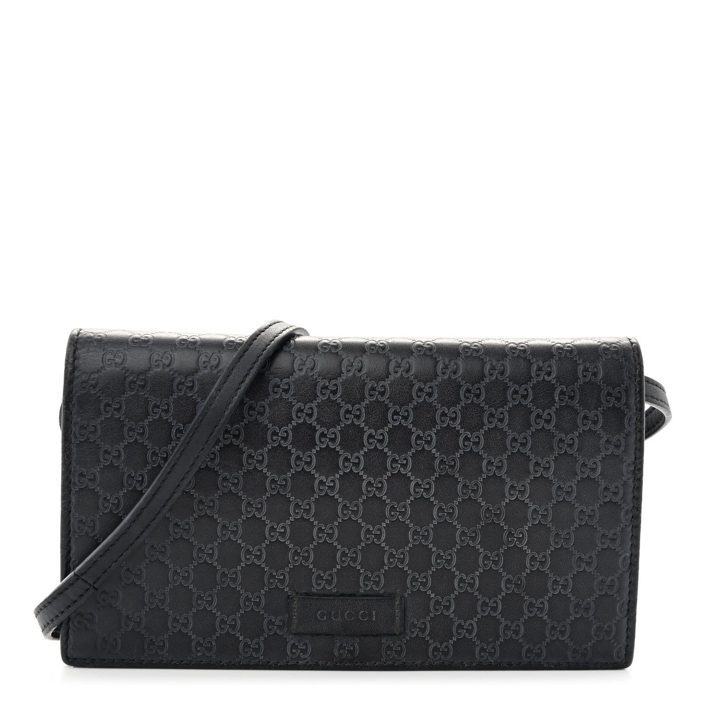 Microguccissima Crossbody Wallet Black