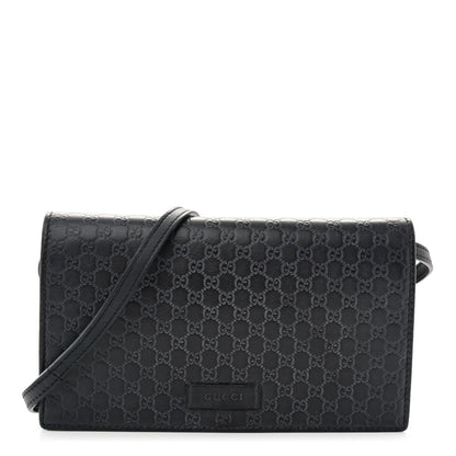 Gucci Microguccissima Crossbody Wallet Black 1 of 11