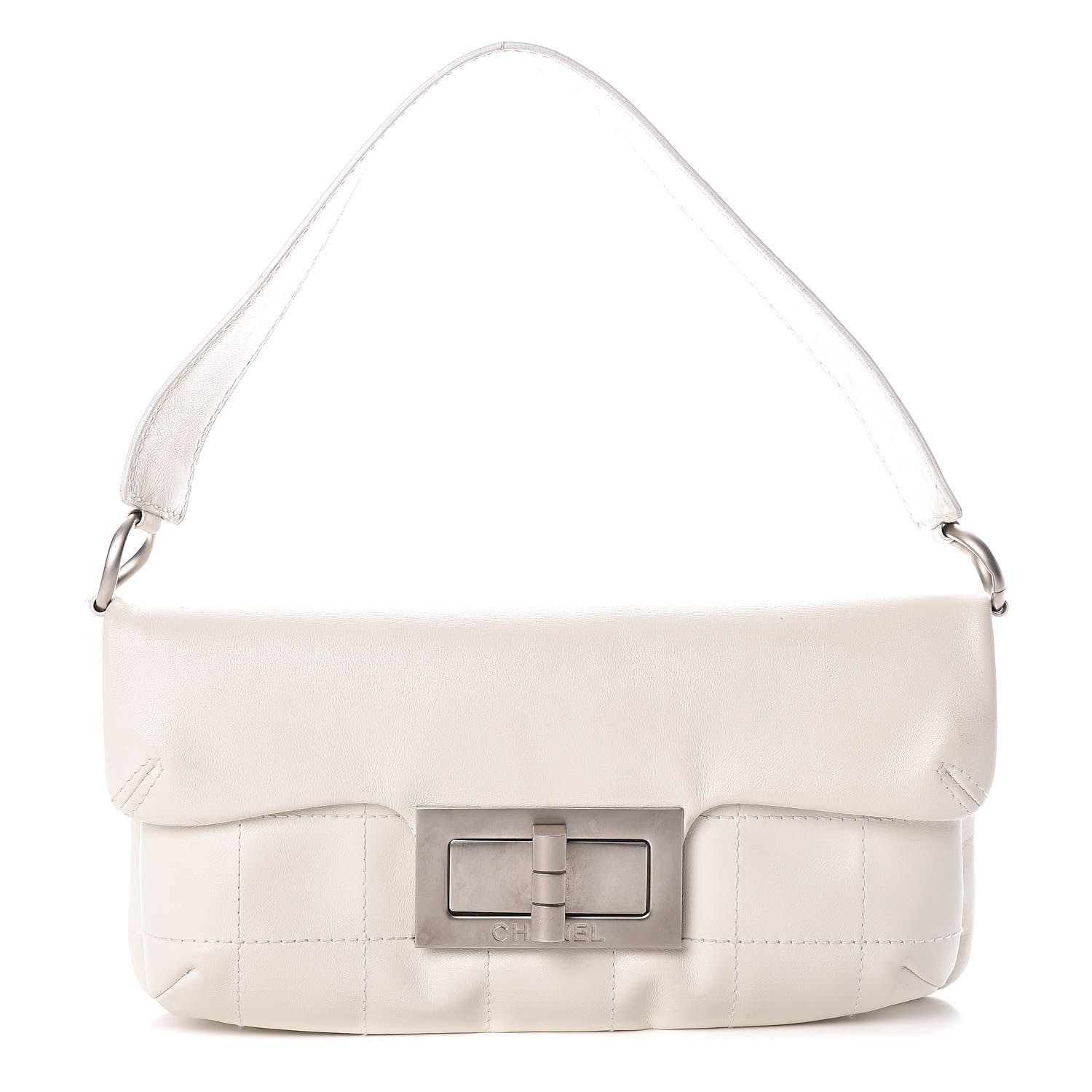Chanel Calfskin Square Stitched Mademoiselle Shoulder Bag White 1 of 17