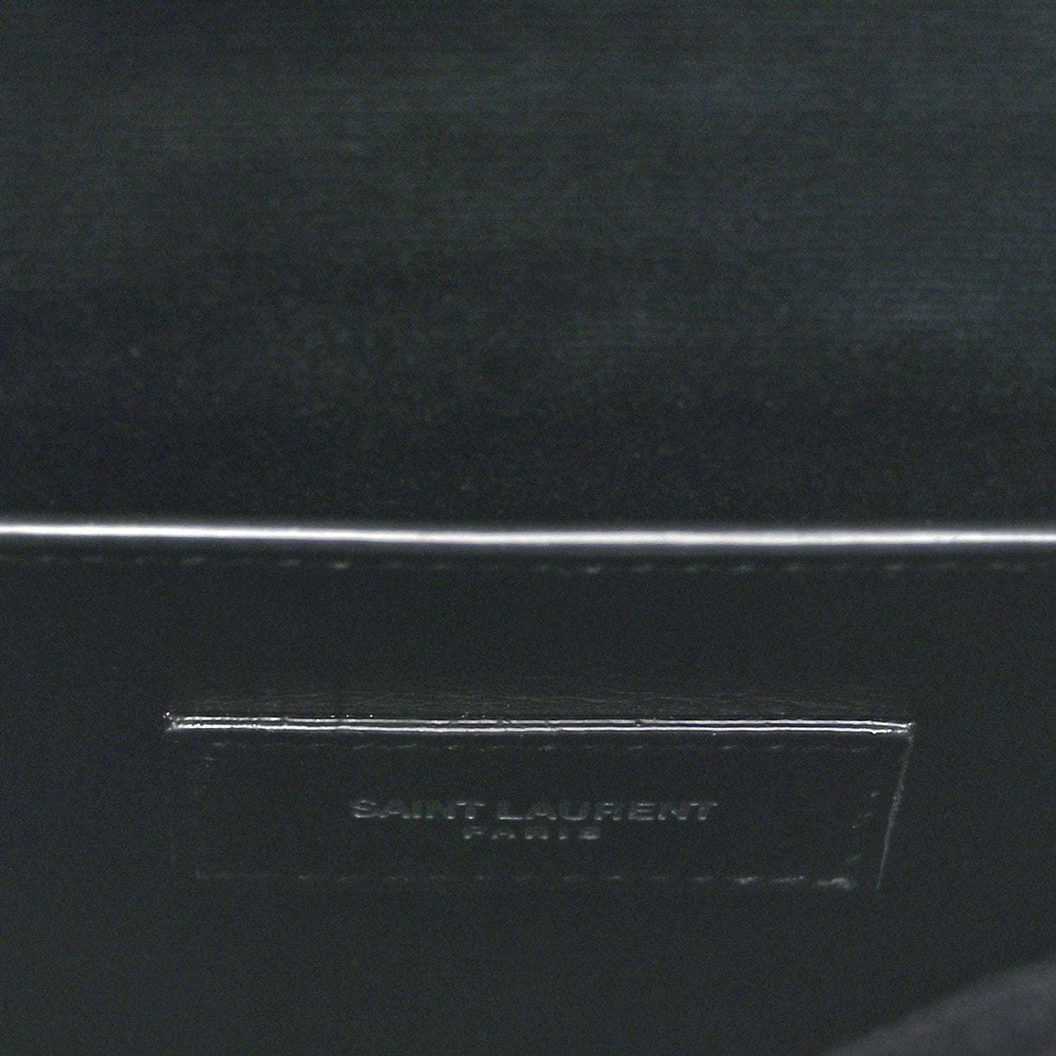 Saint Laurent Calfskin Crocodile Embossed West Hollywood Monogram Fold Over Clutch Black 6 of 7