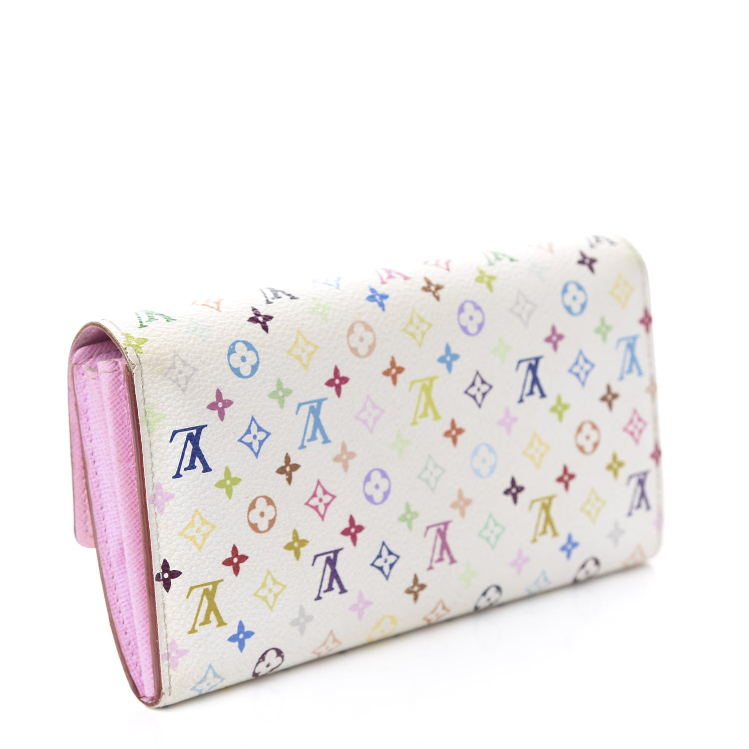 Louis Vuitton Monogram Multicolor Sarah Wallet White Litchi 2 of 13