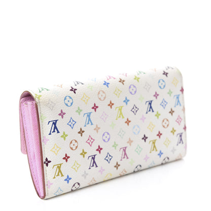 Louis Vuitton Monogram Multicolor Sarah Wallet White Litchi 2 of 13