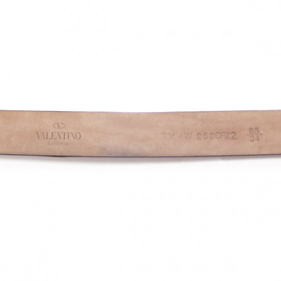 Leather Crystal V Logo Belt