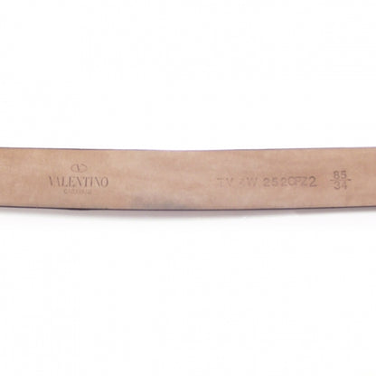 Valentino Garavani Leather Crystal V Logo Belt 5 of 8