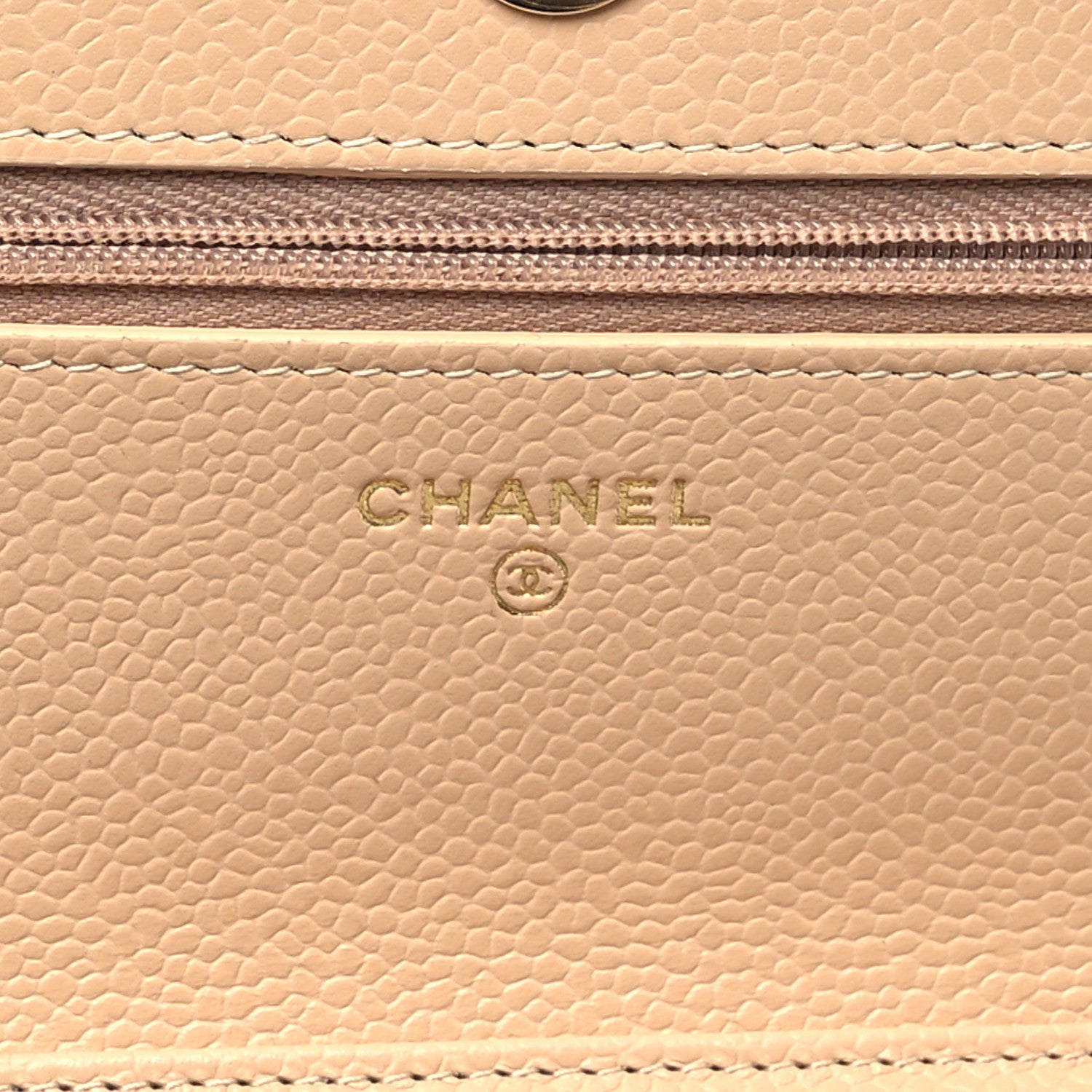 Chanel Caviar Quilted Wallet on Chain WOC Beige 6 of 12
