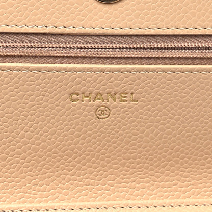 Chanel Caviar Quilted Wallet on Chain WOC Beige 6 of 12