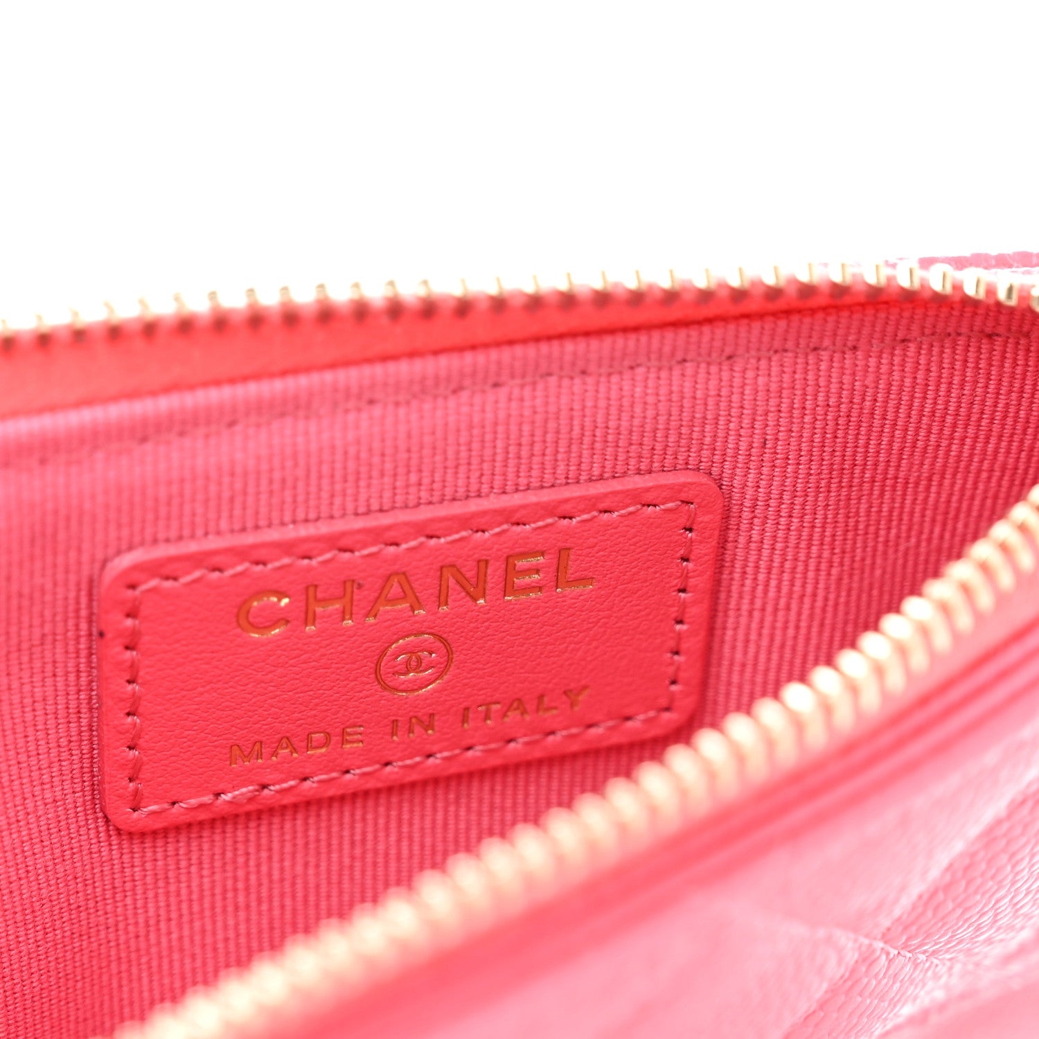 Chanel Caviar Quilted Flap Zip Card Holder Dark Pink 6 of 8