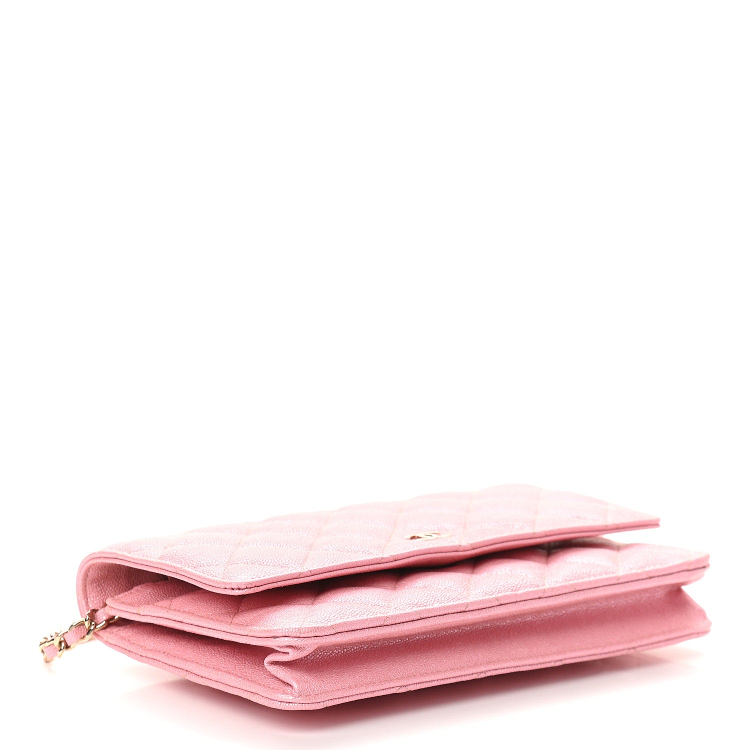 Chanel Iridescent Caviar Quilted Wallet on Chain WOC Rose Pink 4 of 11