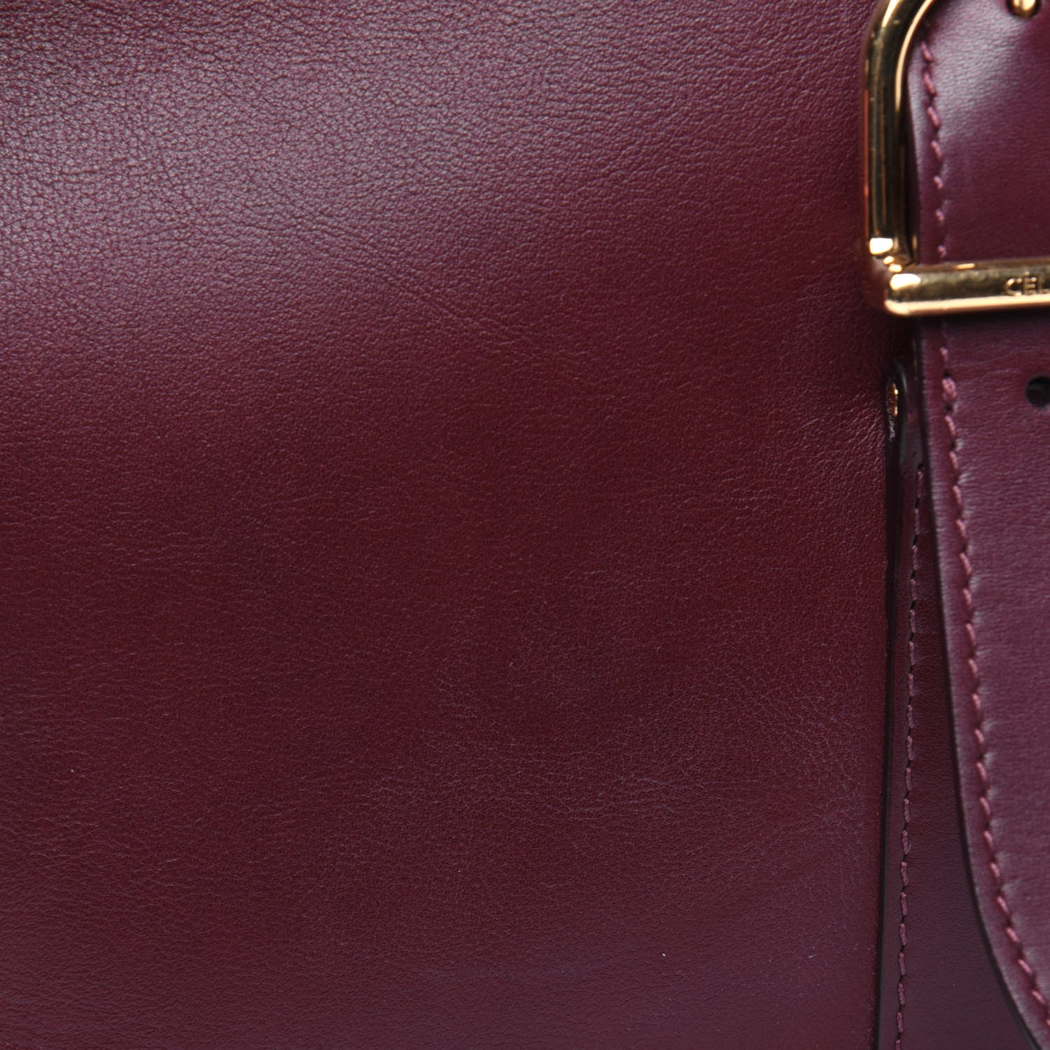 Celine Smooth Calfskin Buckle Bucket Bag Burgundy 21 of 21
