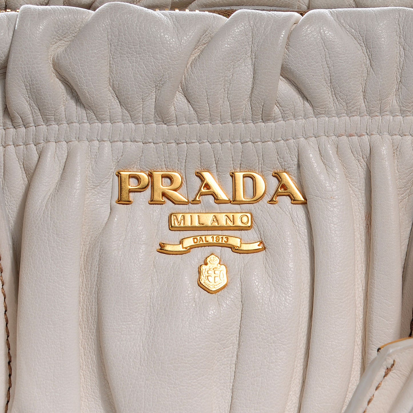 Nappa Gaufre Shopping Satchel White