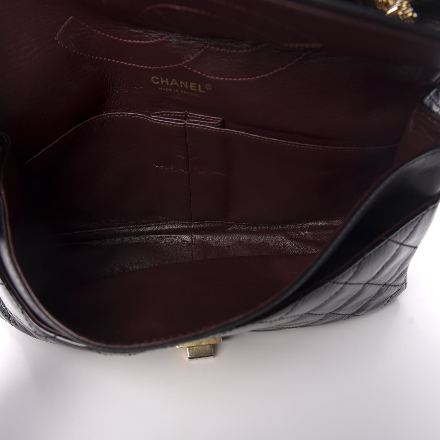 Chanel Distressed Patent Quilted 2.55 Reissue 227 Flap Black 6 of 12