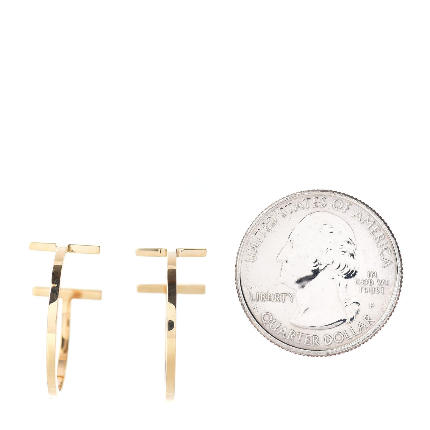 18K Yellow Gold Medium T Wire Hoop Earrings