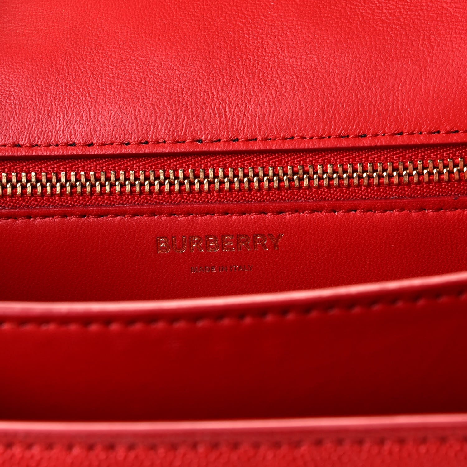 Burberry Grainy Calfskin Monogram Embossed Small TB Chain Bag Bright Red 8 of 10