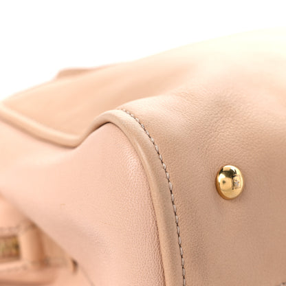 Fendi Capra Vitello Dolce Marmol Colorblock Small Chameleon Tote Cipria Makeup Camel 8 of 13