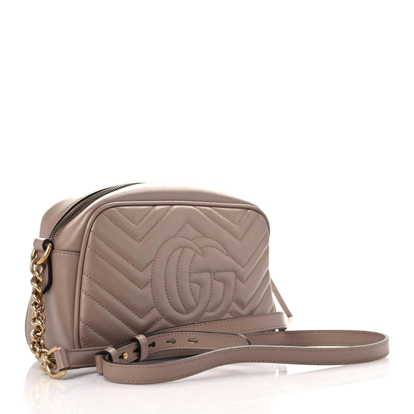 Calfskin Matelasse Small GG Marmont Chain Shoulder Bag Porcelain Rose