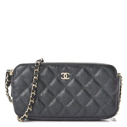 Chanel Iridescent Caviar Quilted Small Clutch With Chain Black 1 of 12
