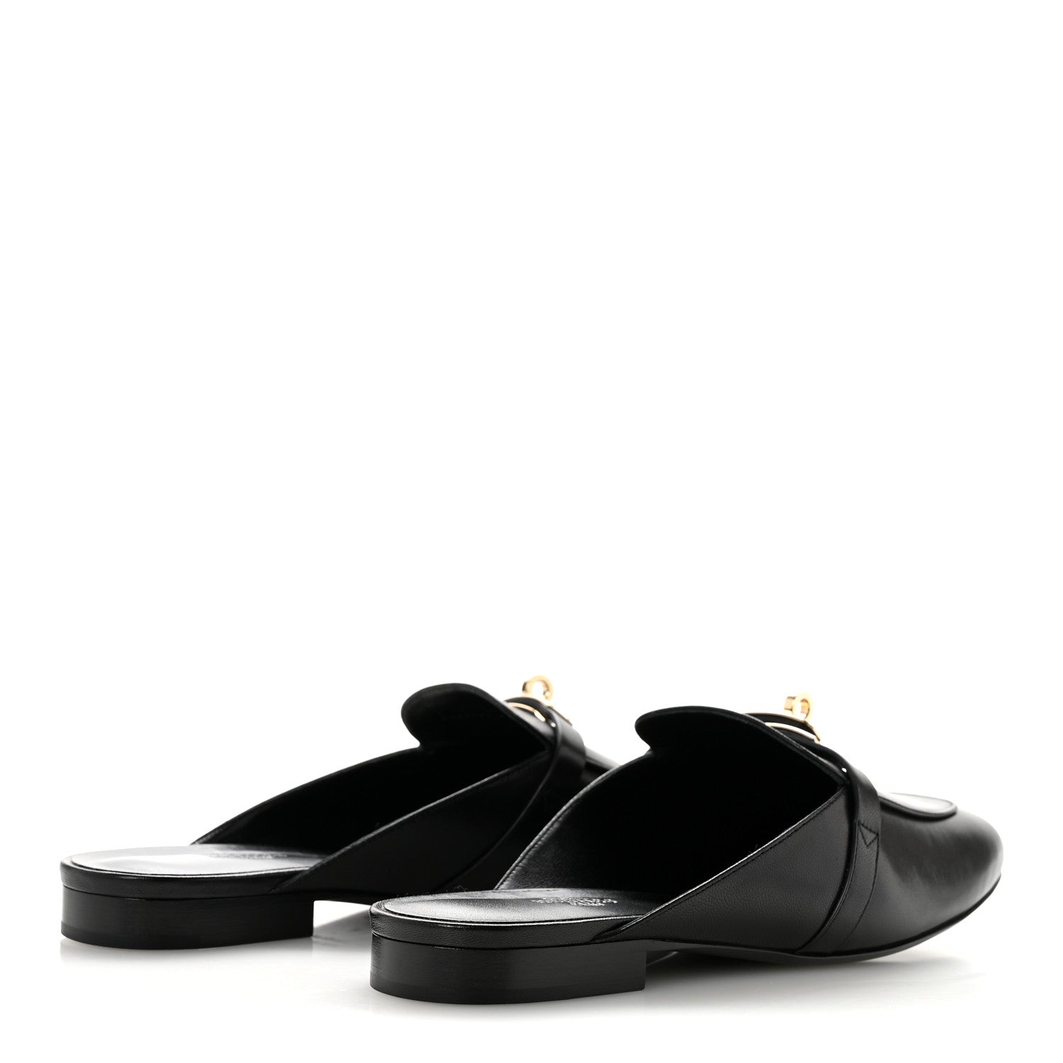 Hermes Glazed Calfskin Oz Mules 41 Black 5 of 10