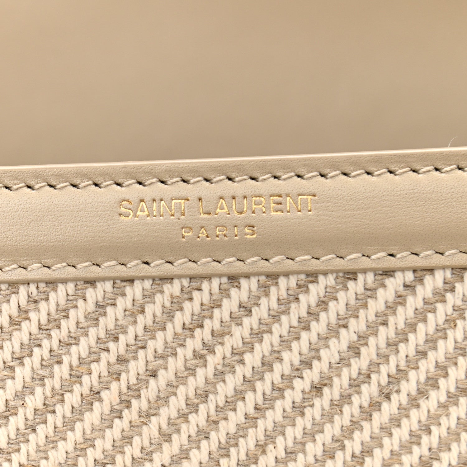 Saint Laurent Canvas Calfskin Mini Classic Monogram Cassandra Top Handle Tan Natural 7 of 13