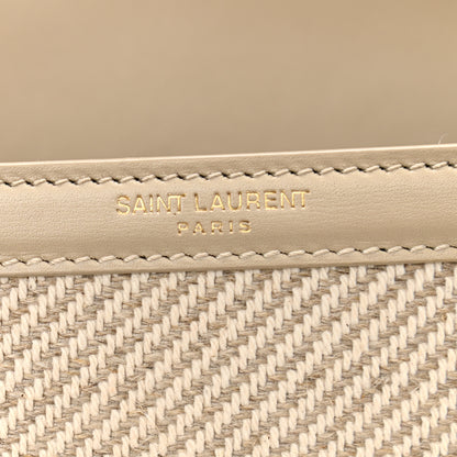 Saint Laurent Canvas Calfskin Mini Classic Monogram Cassandra Top Handle Tan Natural 7 of 13