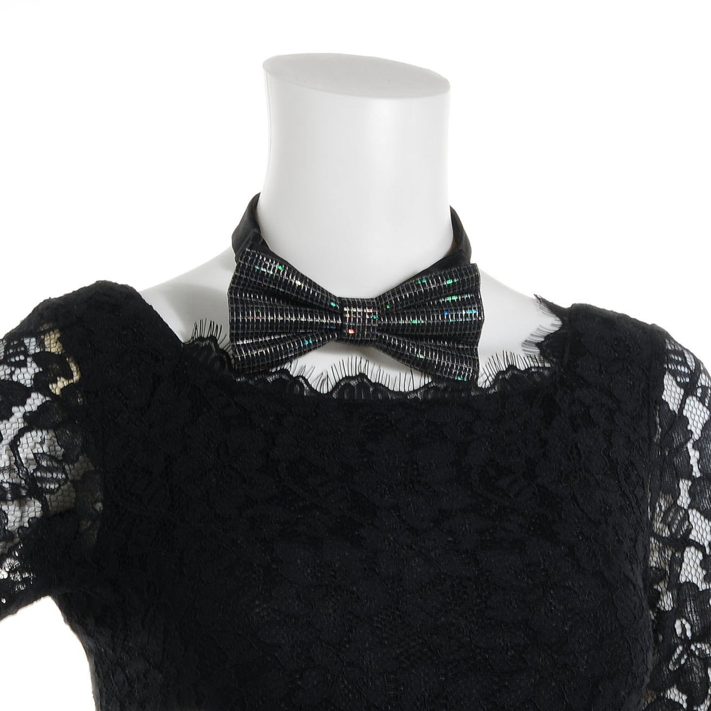 Mother of Pearl Check Bow Tie