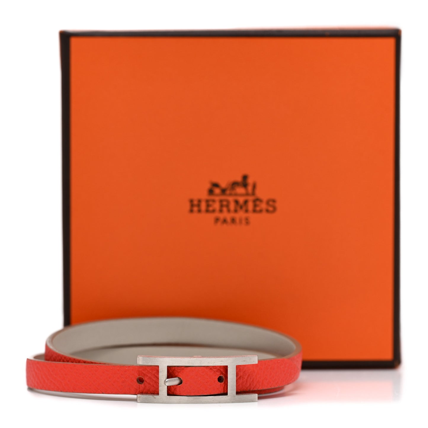 Epsom Swift Behapi Double Tour Bracelet XS Capucine Craie