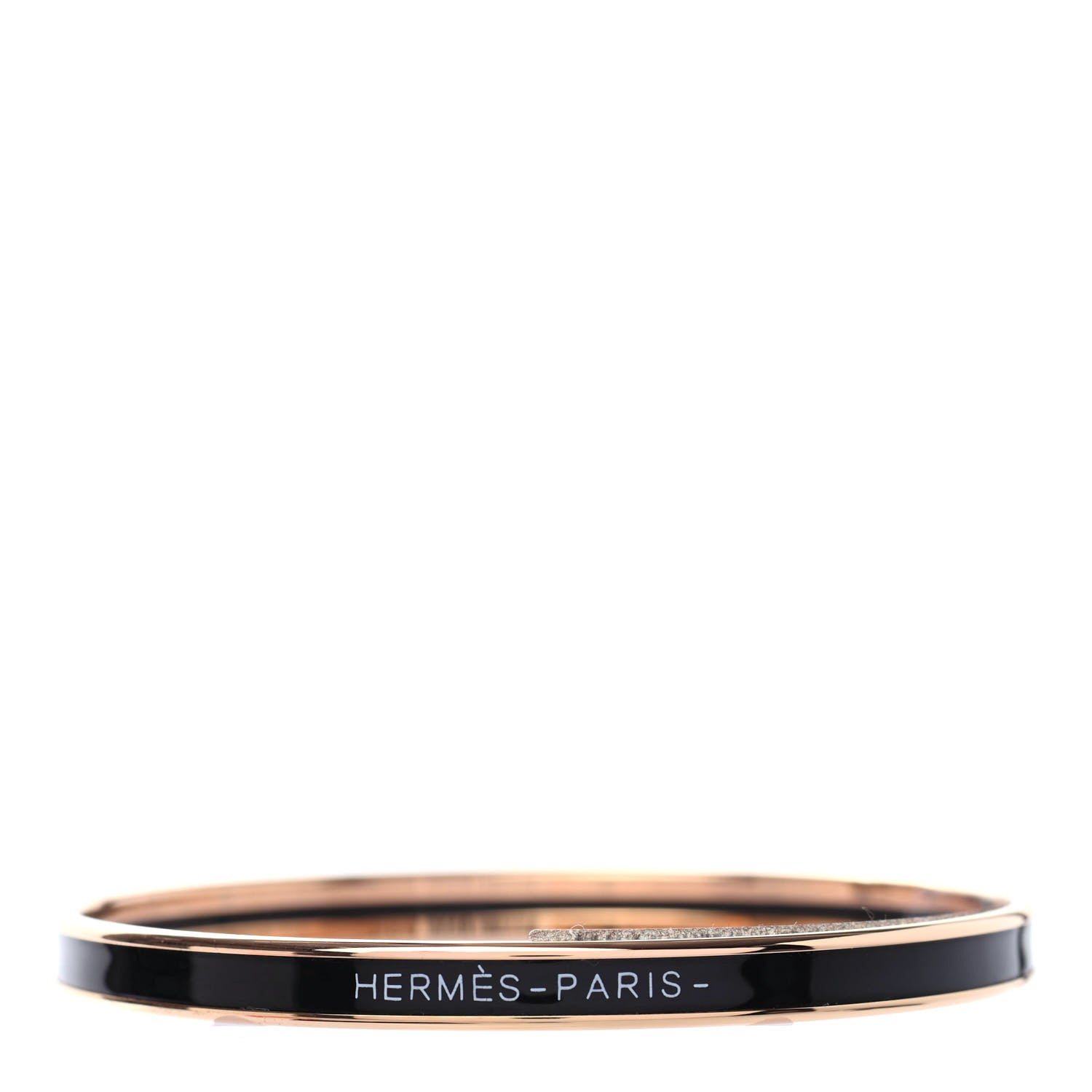 Hermes Enamel Printed Extra Narrow Printed Bracelet 65 Black 1 of 4